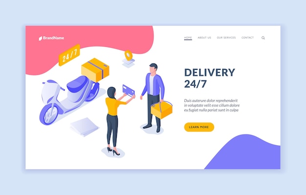 Modèle De Page De Destination Delivery 24 7