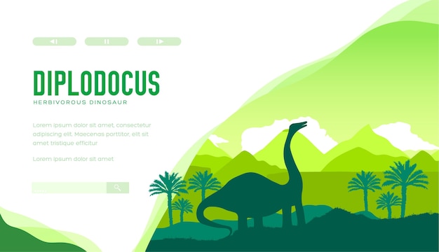 Modèle De Page De Destination Diplodocus