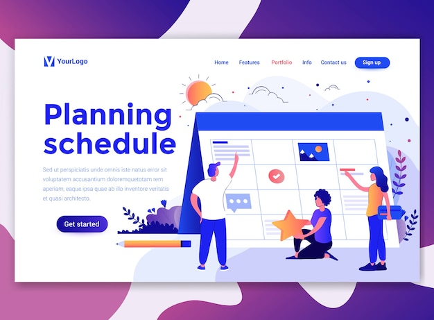 Modèle De Page De Destination Du Calendrier De Planification