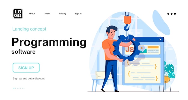 Modèle De Page De Destination Du Logiciel De Programmation