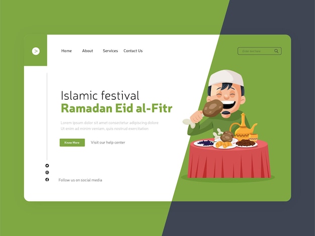 Modèle De Page De Destination Du Ramadan