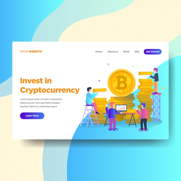 Modèle de page de destination du service d&#39;investissement de crypto-monnaie