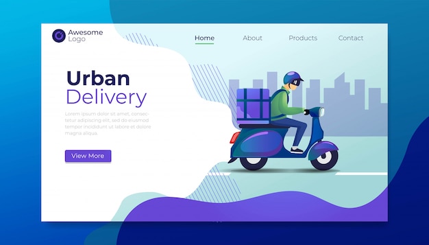 Modèle de page de destination du service de livraison