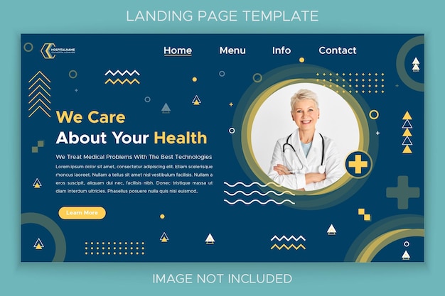 Modèle De Page De Destination Géométrique Pour Les Soins Médicaux