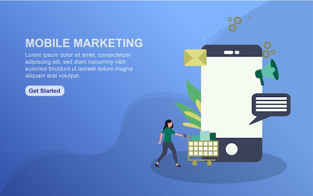 Modèle de page de destination Marketing mobile