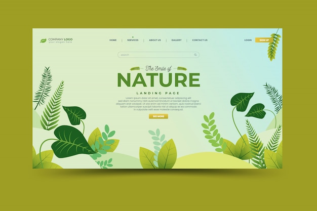Modèle de page de destination nature