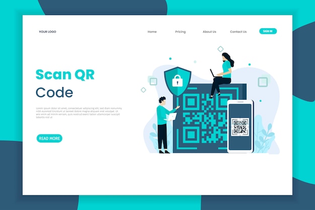 Modèle De Page De Destination De Numérisation De Code Qr