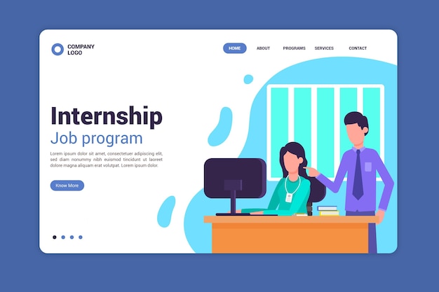 Modèle De Page De Destination De L'offre De Stage