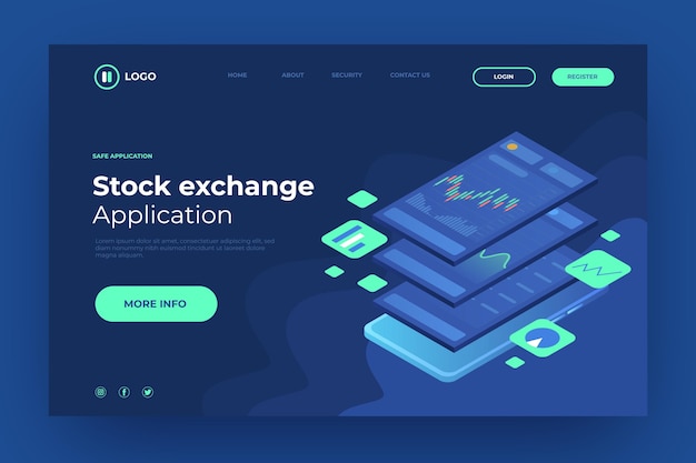 Modèle De Page De Destination De La Plate-forme Boursière