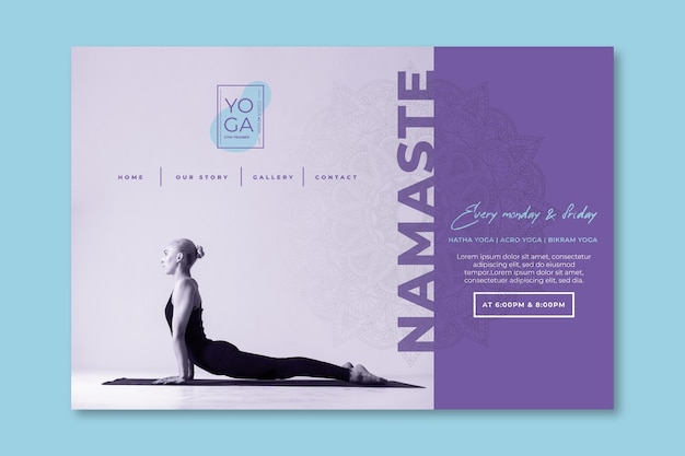 Modèle De Page De Destination Pour Les Cours De Yoga