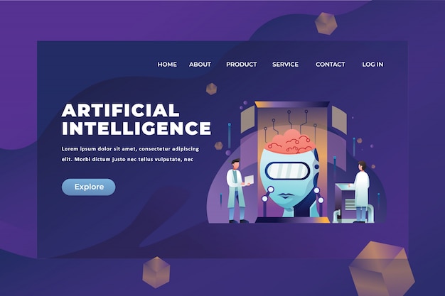 Modèle De Page De Destination Pour L'intelligence Artificielle