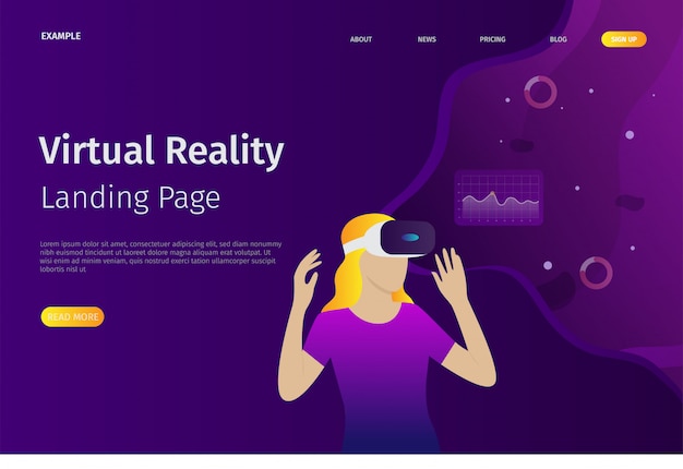 Le Modèle De Page De Destination De Réalité Virtuelle Peut être Utilisé Pour Les Sites Web