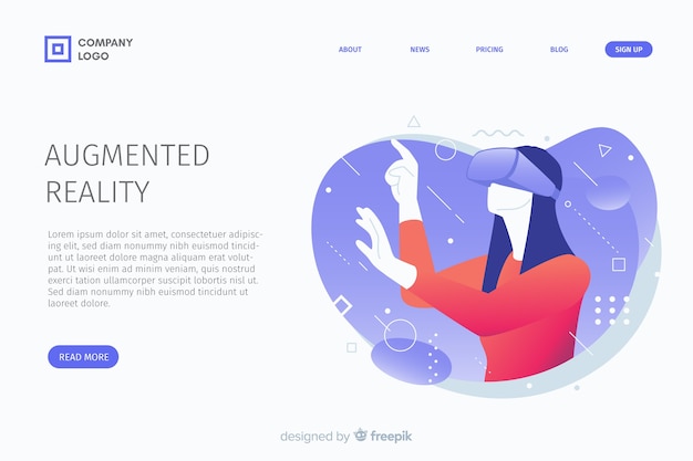 Modèle De Page De Destination De Réalité Virtuelle