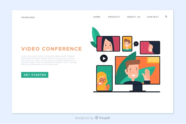 Modèle de page de destination de vidéoconférence