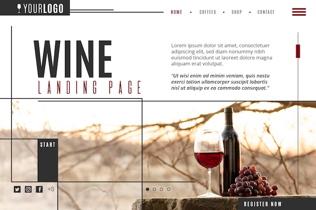 Modèle De Page De Destination De Vin