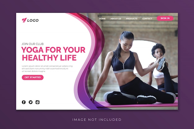 Modèle De Page De Destination Yoga Pour Votre Vie Saine