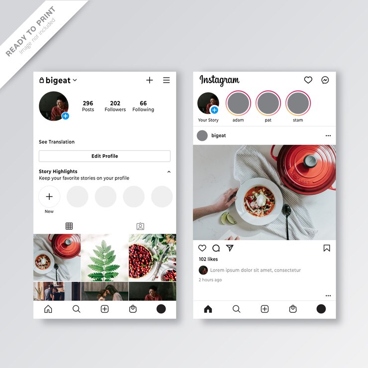 Vecteur modèle de page instagram 2