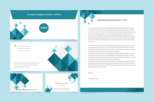 Modèle De Papeterie D'affaires Moderne Design Vectoriel Eps 10 Papier à En-tête, Cartes De Visite, Enveloppe