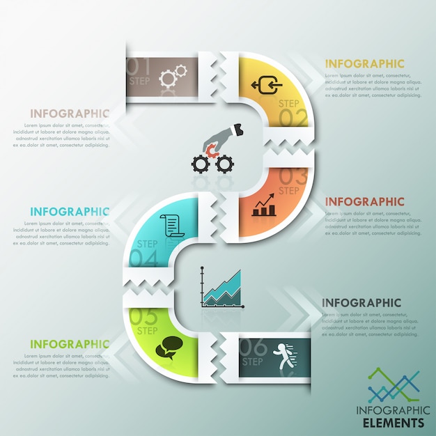 Modèle De Papier De Processus Infographie Moderne