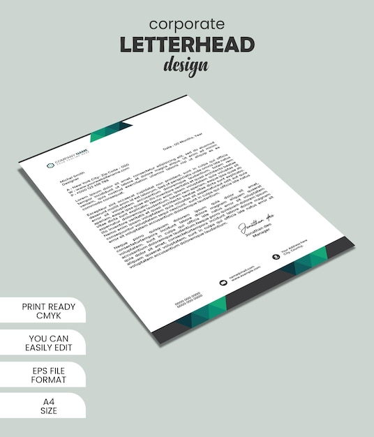 Modèle de papier à en-tête d'entreprise moderne