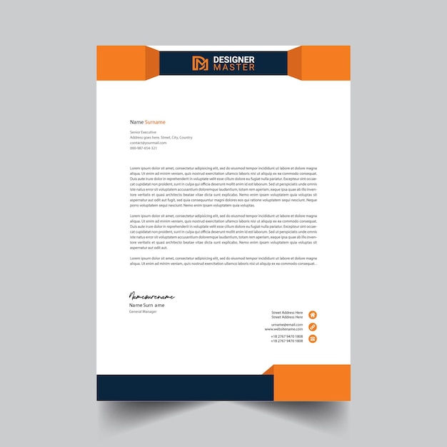 Modèle de papier à en-tête moderne Creative Corporate