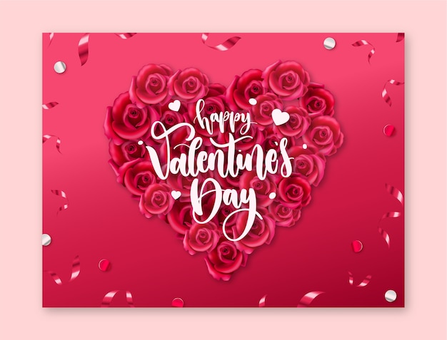 Modèle de photocall réaliste pour la Saint-Valentin