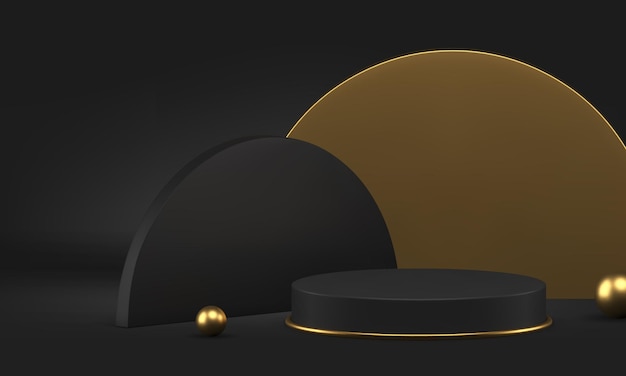 Modèle de piédestal de podium géométrique 3D de luxe pour la présentation du produit vectoriel réaliste