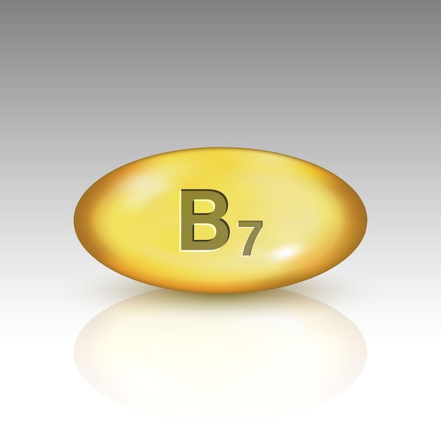 Vecteur modèle de pilule de chute de vitamine b7 pour votre conception