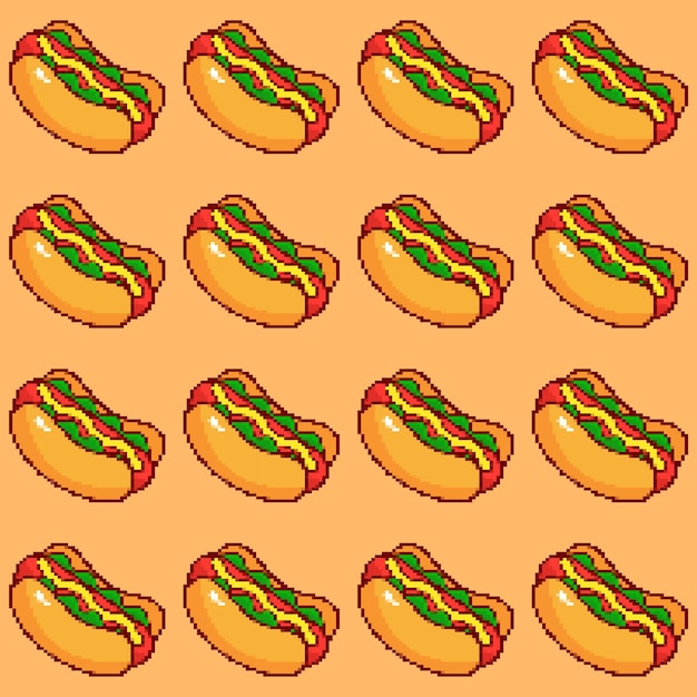 Modèle De Pixel De Hotdog