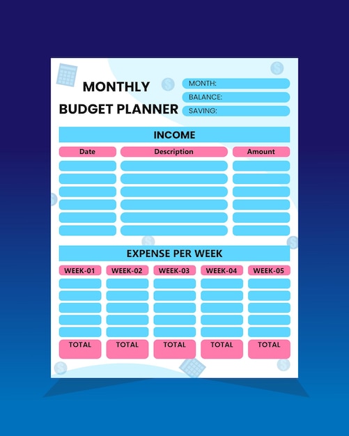 Modèle De Planificateur De Budget Avec Maquette