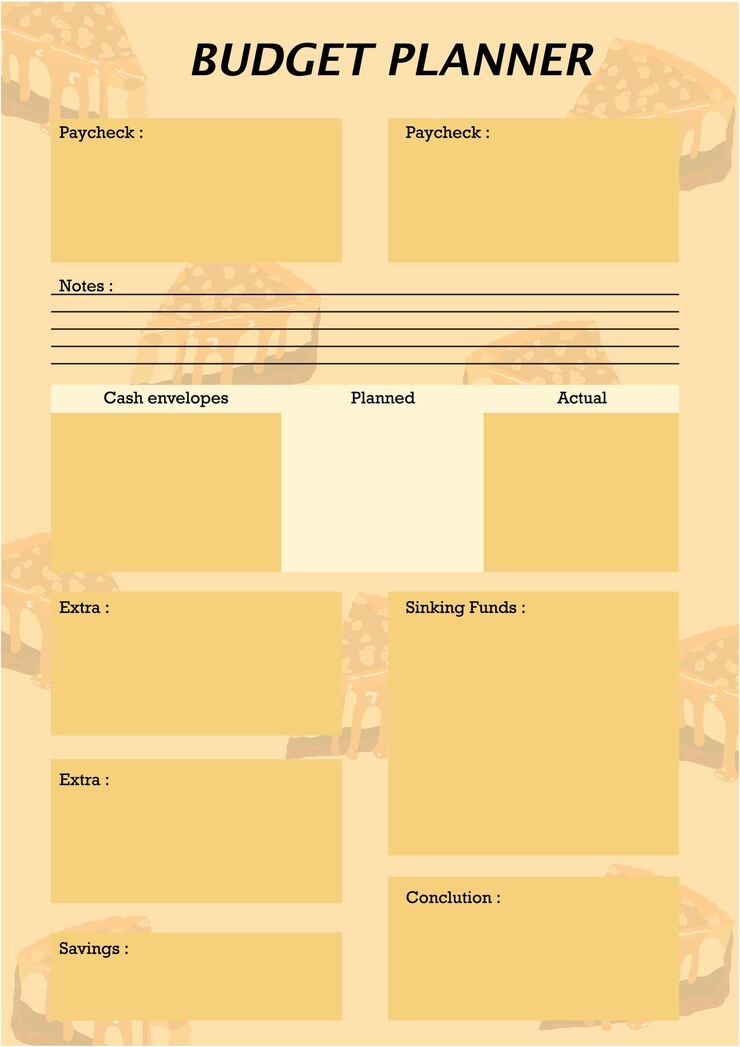 Vecteur modèle de planificateur de budget pour la journalisation et le cahier.
