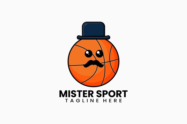 Vecteur modèle plat moderne monsieur basket-ball logo concept illustration vectorielle