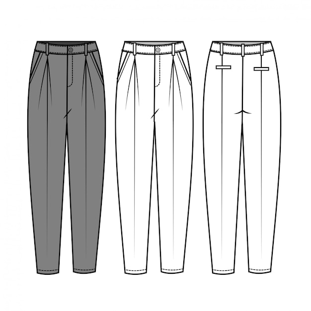 Modèle plat de pantalon pour la mode féminine