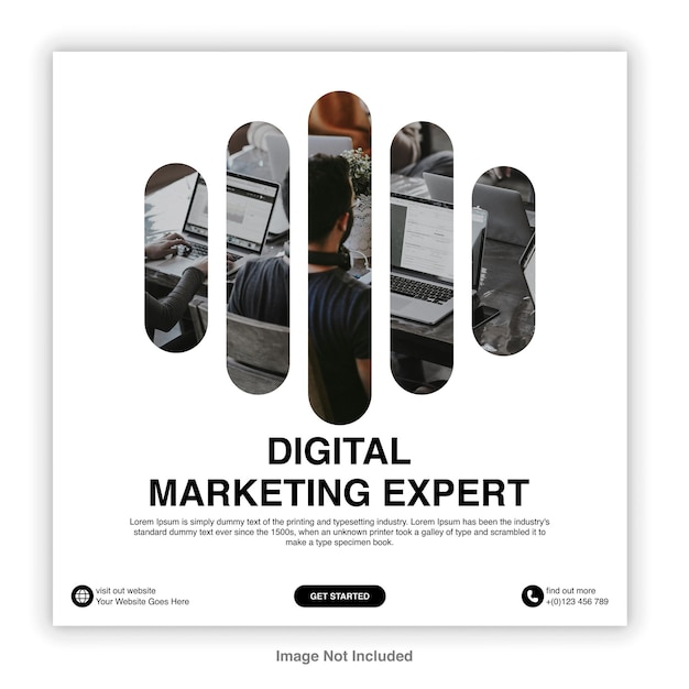 Modèle de post design minimaliste pour les médias sociaux d'entreprise pour les agences de marketing numérique