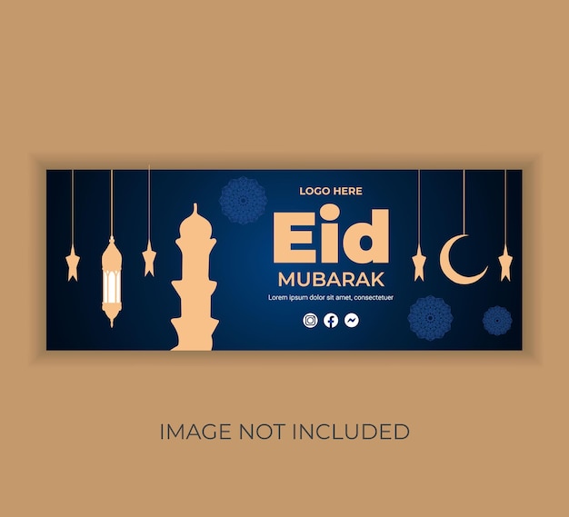 Vecteur le modèle de post sur les réseaux sociaux d'eid mubarak