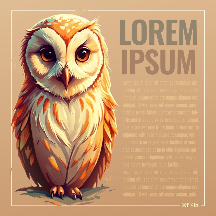 Vecteur modèle de post sur les réseaux sociaux de vector owl