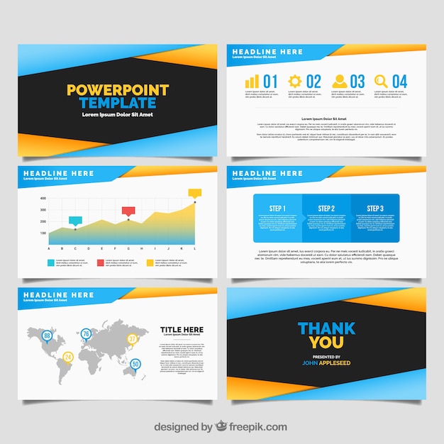 Modèle Powerpoint Moderne Avec Des Données Infographiques