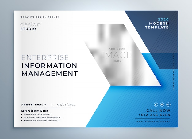 modèle de présentation de brochure géométrique bleu business