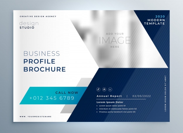 modèle de présentation de brochure géométrique bleu moderne