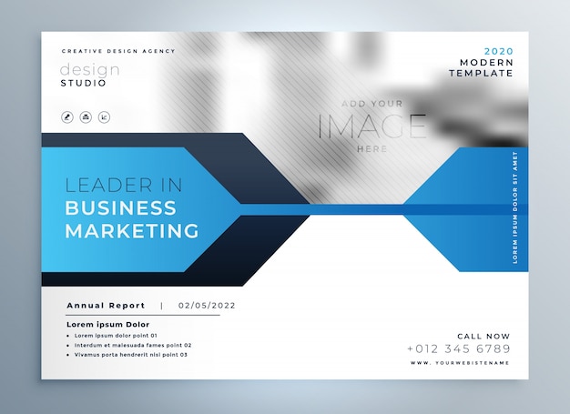 modèle de présentation de conception élégante flyer business bleu