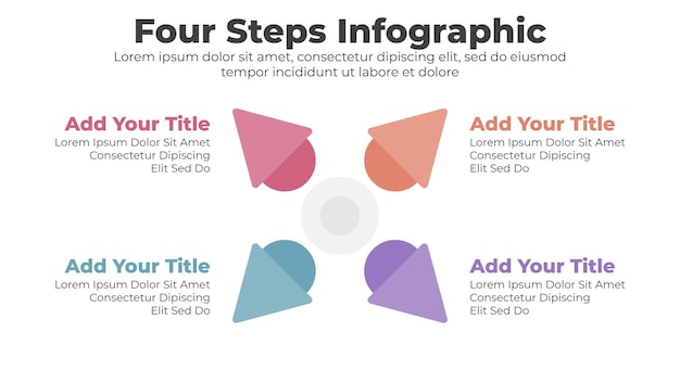 Vecteur modèle de présentation de conception de vecteur avec 4 étapes