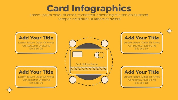 Modèle de présentation d'entreprise infographie vectorielle de carte de débit ou de crédit