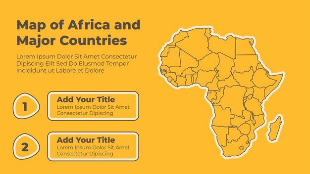 Vecteur modèle de présentation infographique de la carte de l'afrique