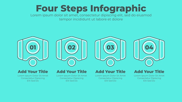 Modèle De Présentation Infographique D'entreprise De Conception Minimale En 4 étapes Ou Options