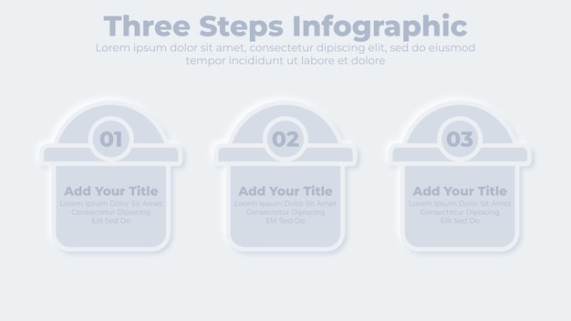 Modèle De Présentation Infographique D'entreprise Neumorphique En 3 étapes Ou Options