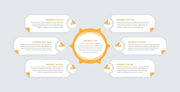 Modèle de présentation infographique de présentation des fonctionnalités et des processus d'entreprise basé sur du texte minimaliste