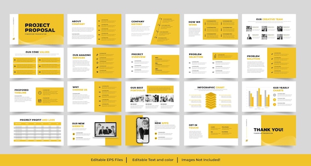 Vecteur modèle de présentation de proposition de projet desigm