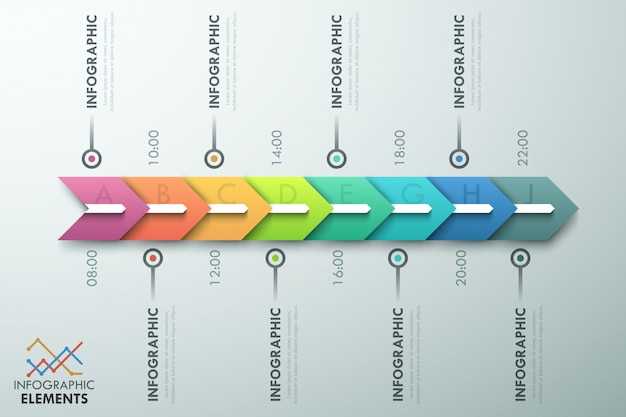 Modèle De Processus Infographie Minime Avec Des Flèches