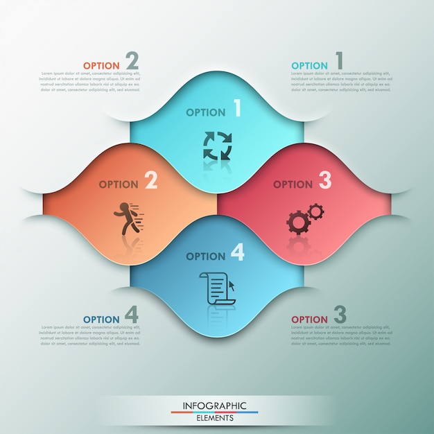 Vecteur modèle de processus d'infographie moderne