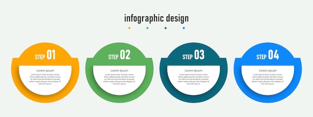 Modèle Professionnel élégant De Conception Infographique Avec 4 étapes